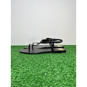 Saint Laurent Cassandra Leather Slingback Sandals Black Size 7.5/8